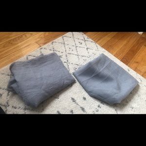 2 Long Gray Sheer Curtains